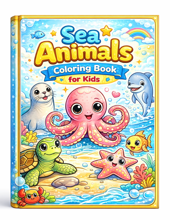 Sea Animals Coloring Book for Kids | Printable PDF