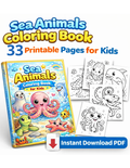 Cute Sea Animals Coloring Book for Kids – Printable PDF