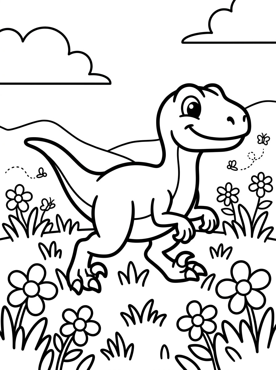 Cute Dinosaurs Coloring Book for Kids – Printable PDF