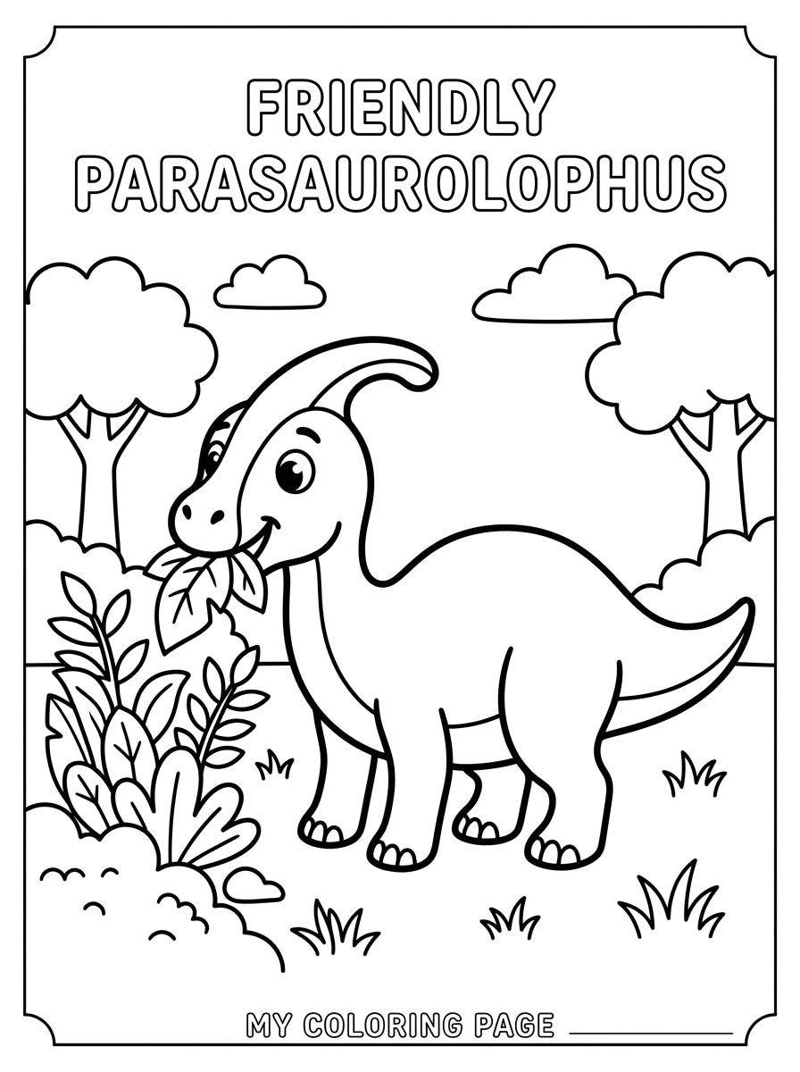 Cute Dinosaurs Coloring Book for Kids – Printable PDF